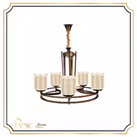 لوستر غدو رینگ 8 شعله استیل طرح انیتک