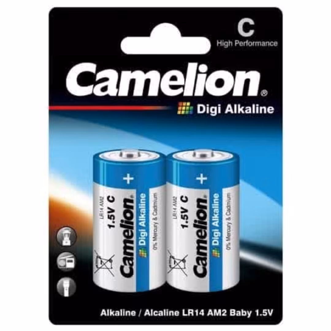 باتری متوسط C کملیون دیجی آلکالاین بسته 2 تایی کارتی (عمده و خرده)