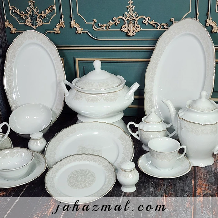 سرویس چینی پردیس طرح وانیا 102 پارچه کد 820