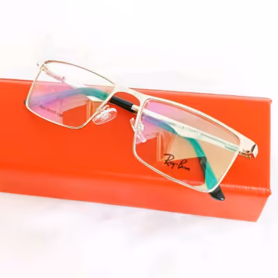 عینک طبی مردانه رنگ نقره ای با قابلیت تعویض عدسی