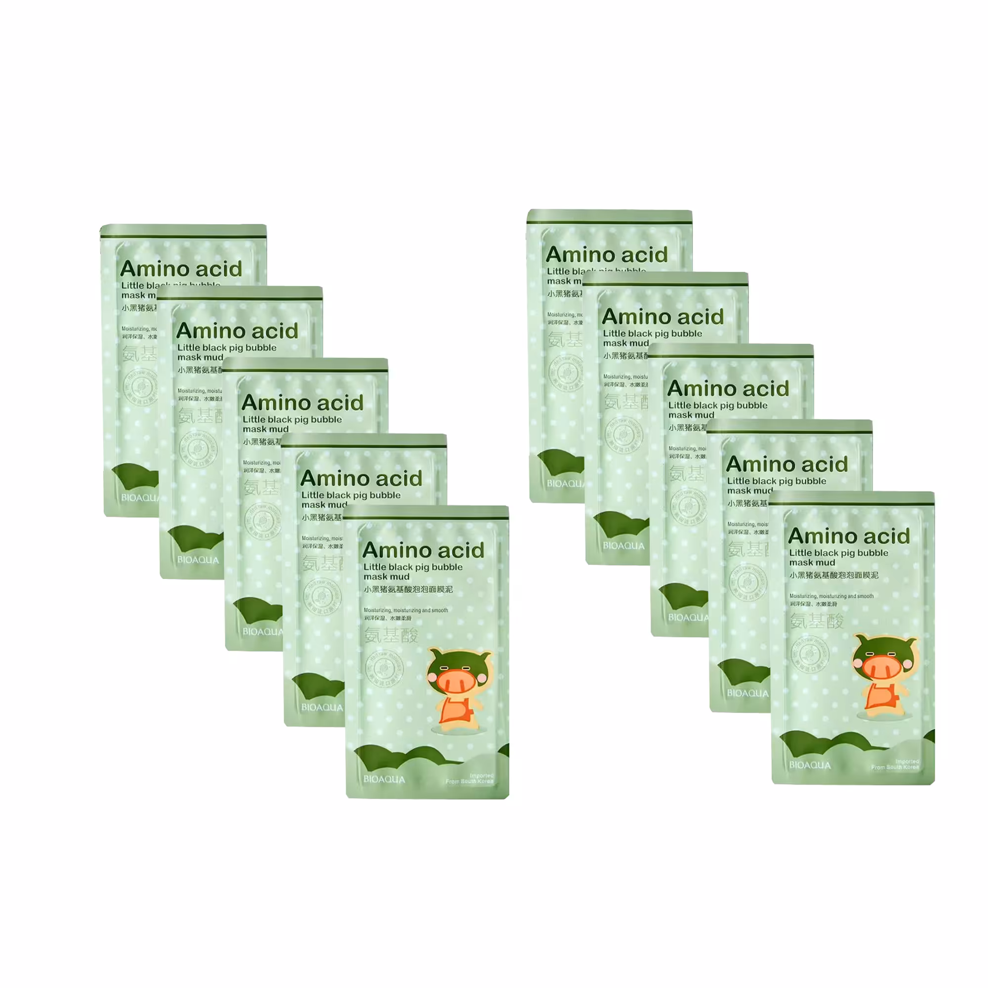 ماسک صورت بایو آکوا مدل حبابی وزن 4 گرم مجموعه 10 عددی