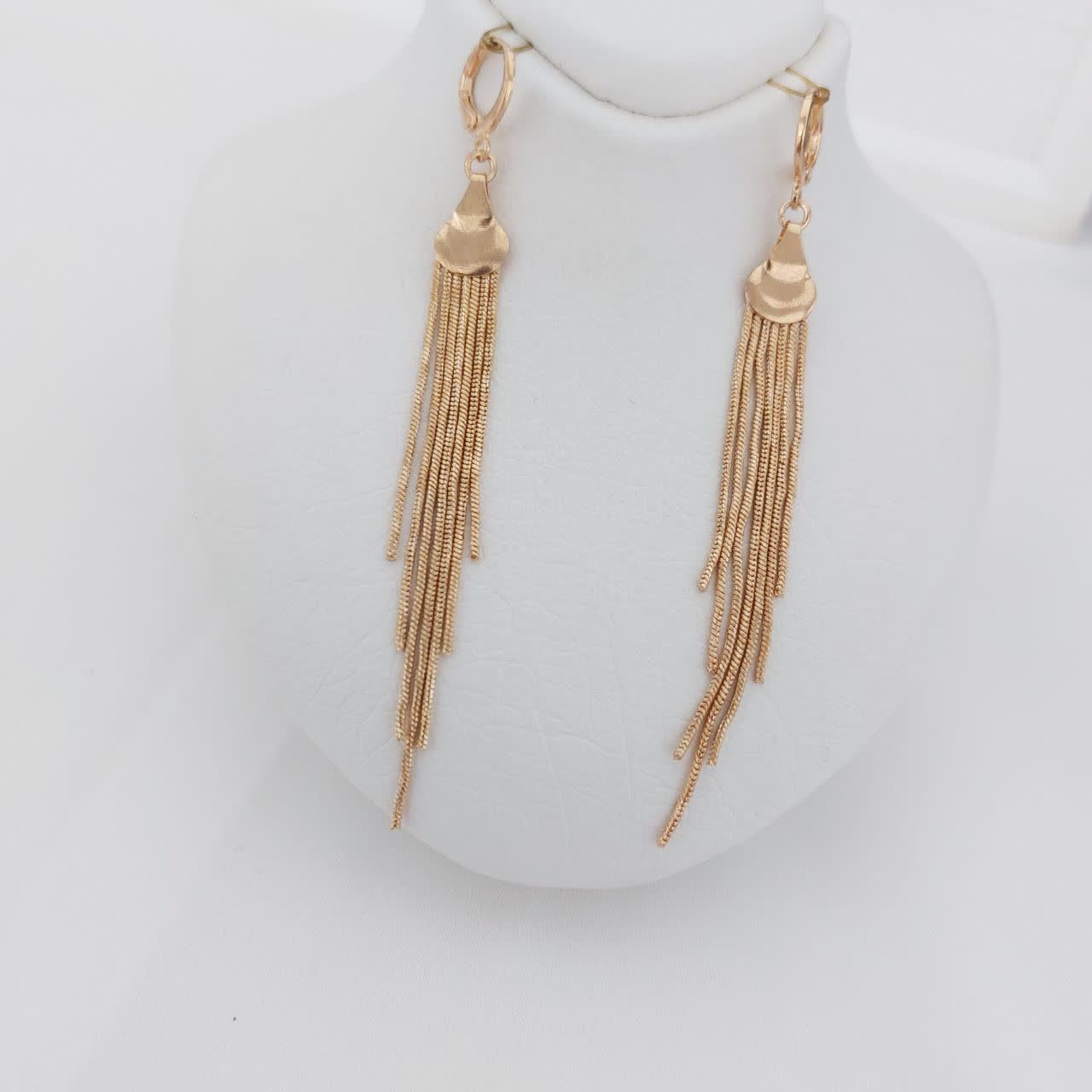 گوشواره آویز کد11657 طرح طلا.آبکاری طلا.ضدحساسیت.رنگ ثابت