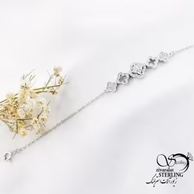 دستبند نقره طرح ونکلیف عیار925 کد 17819