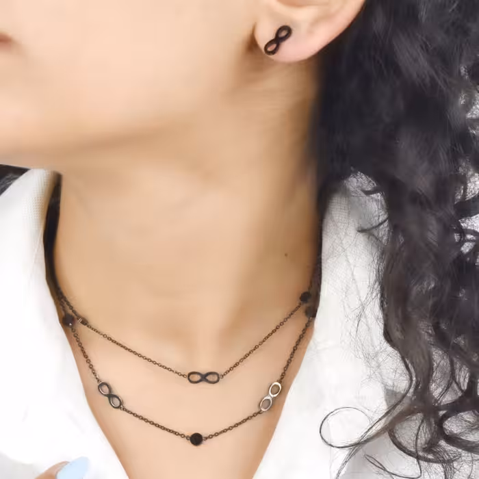 نیمست استیل 2ردیف رنگ ثابت طرح بینهایت کد 2656