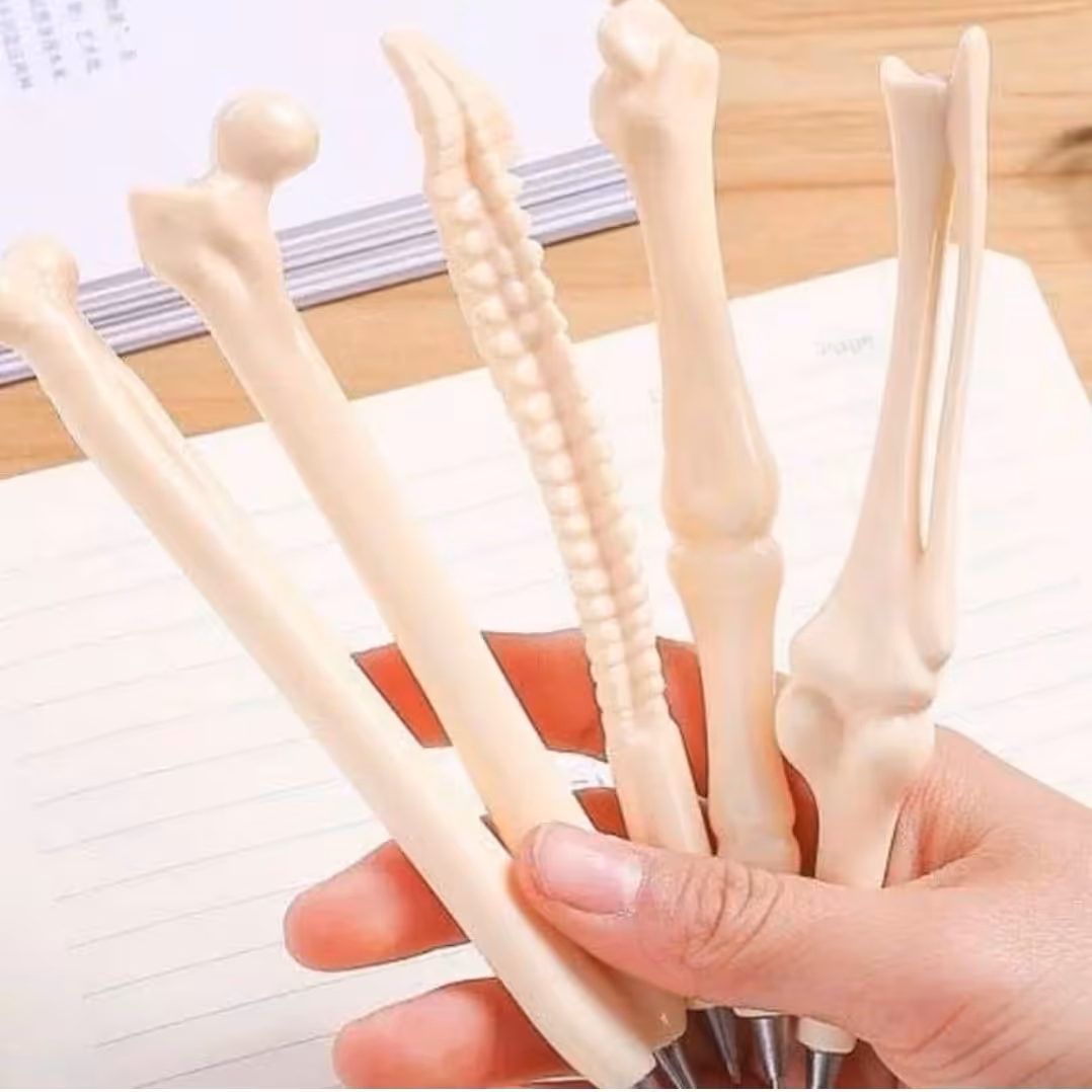 لوازم تحریر فانتزی ، خودکار استخوانی  جوهر آبی 