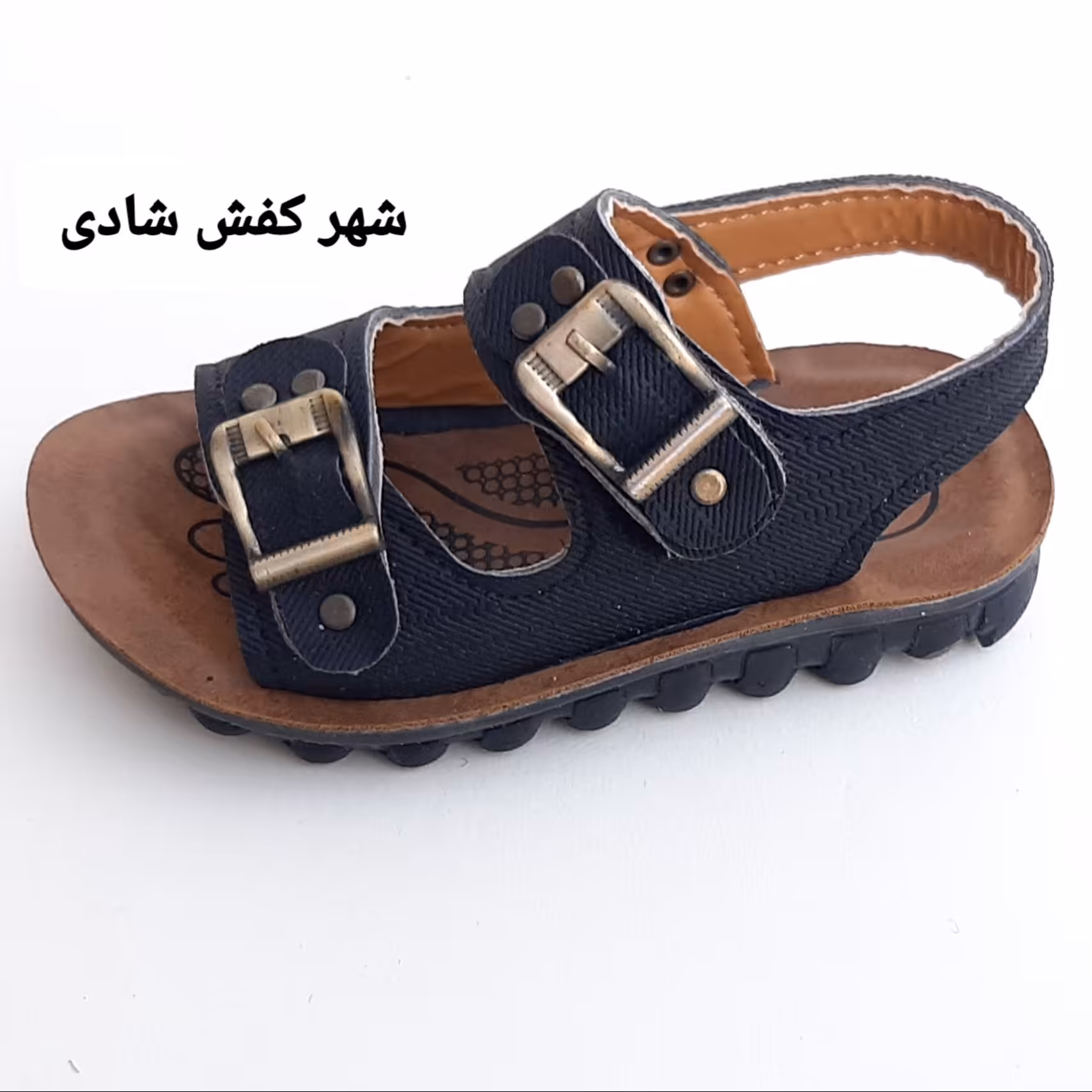 صندل پسرانه بنددار دمپایی پسرانه رکابدار رنگ مشکی