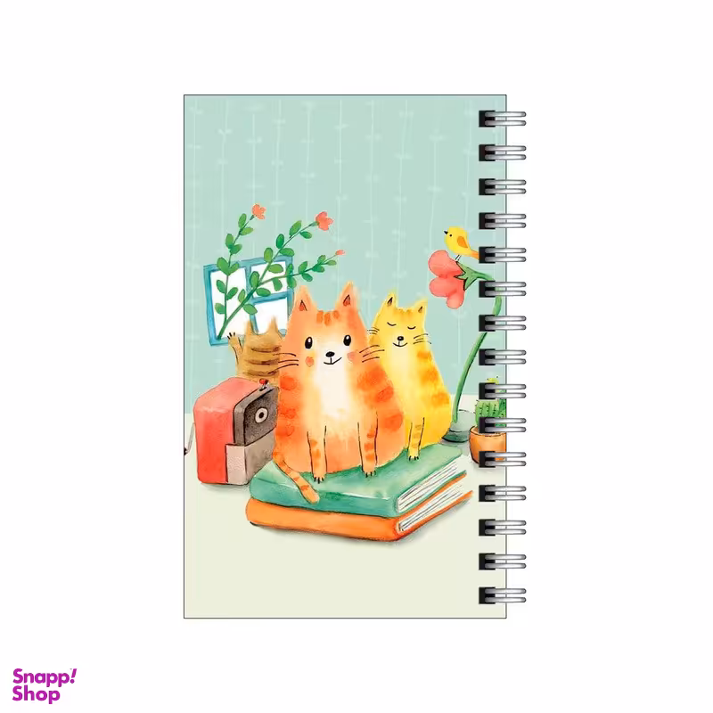 دفترچه یادداشت مدل to do list طرح گربه ها و کتاب و گل کد 4366134