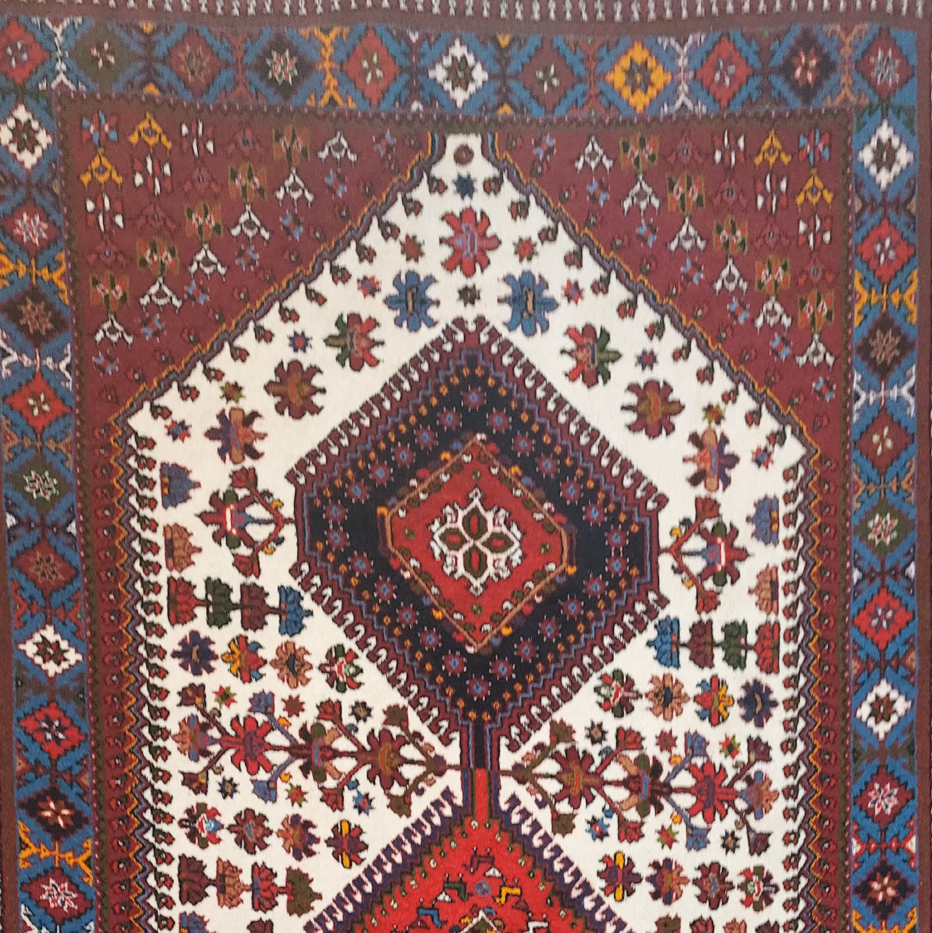 قالیچه دست باف یلمه ها رنگ صد در صد گیاهی بافته شده بدون نقشه  کد 2