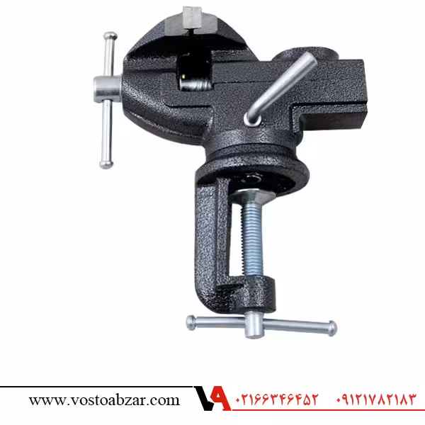 گیره بغل میزی پایه گردان سندان دار سایز 60 میلی متر