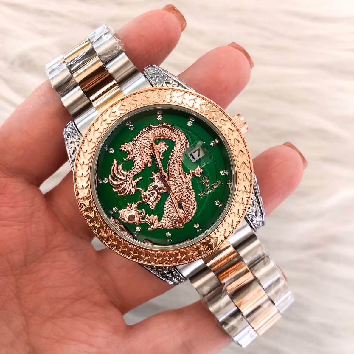 ساعت مچی رولکس دراگون صفحه سبز کیفیت قوی 