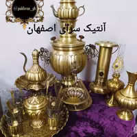 سماورذغالی6لیتر ب همراه تمام وسایل رنگ آنتیک و نانو