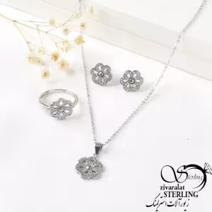 نیمست نقره 925 طرح گل کد6925