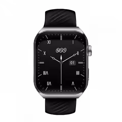 خرید ساعت هوشمند QCY مدل GS2 با بند اسپورت مشکی