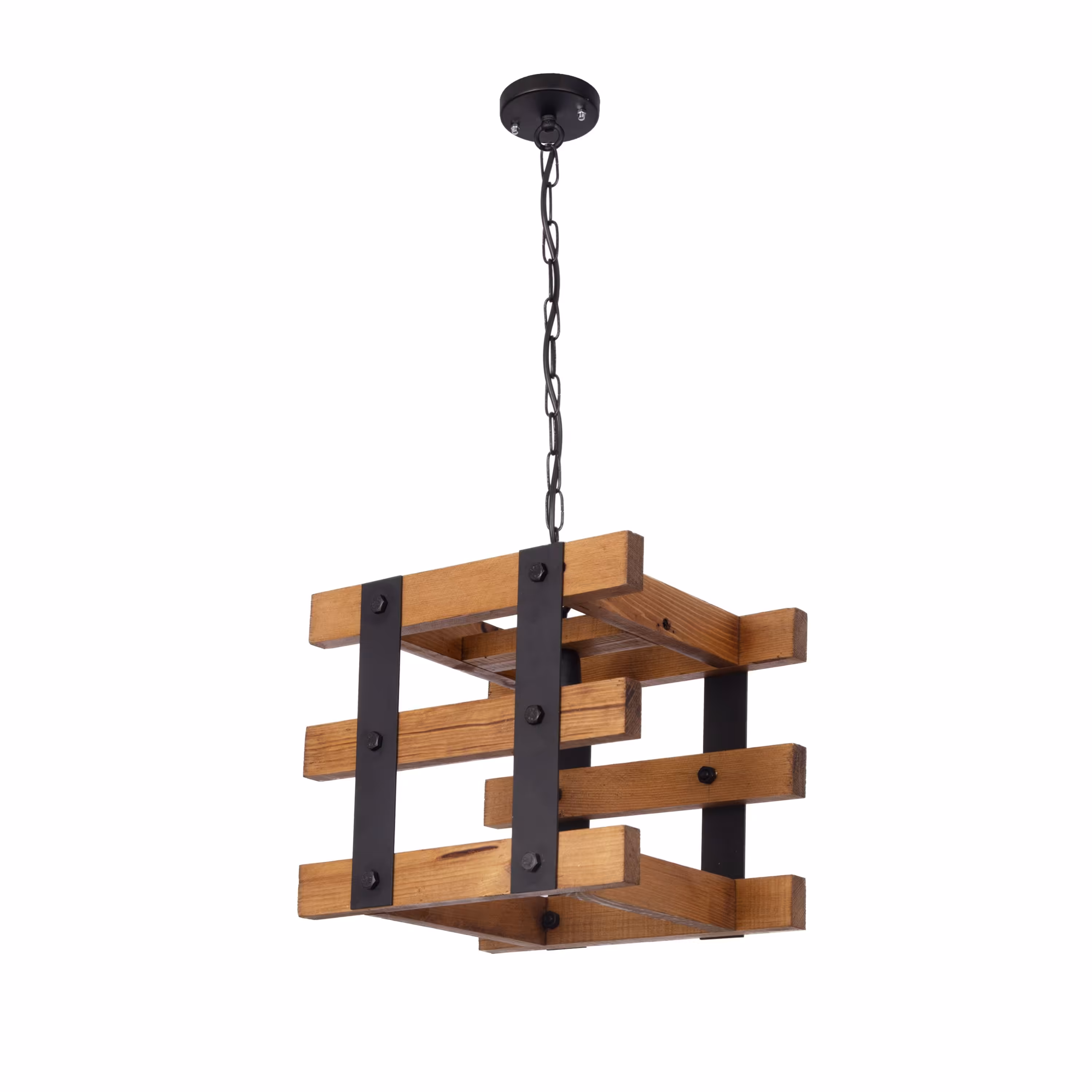 لوستر تک شعله چوبی نرده ای مدل W-530