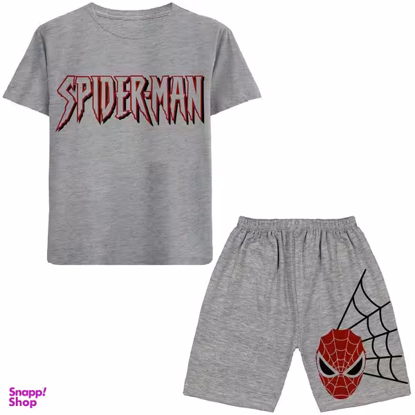 ست تیشرت و شلوارک پسرانه مدل مرد عنکبوتی A06