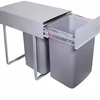 سطل زباله ریلی داخل کابینتی دو مخزن 16 لیتری(پس کرایه)