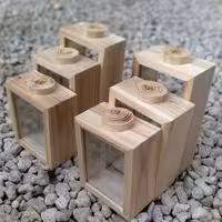 بانکه حبوبات چوبی 3 عددی