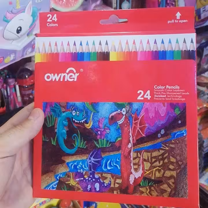 مداد رنگی 24 رنگ جعبه فلزی مارک اونر
 بسیار باکیفیت 