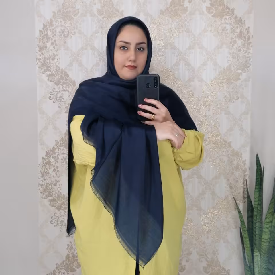 روسری نخی بامبو دورو سورمه ای