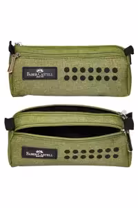 جامدادی دوزیپ پارچه ای طرح گریپ سبز  31914954 فابر کاستل