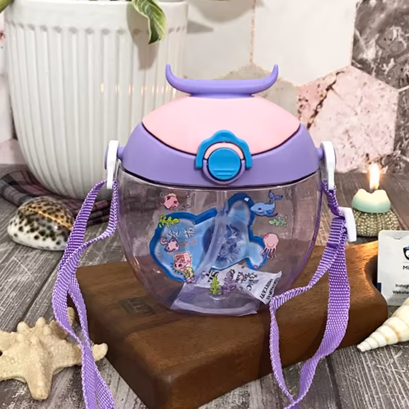 قمقمه کودک  دوناتی شاخدار حجم 300 میلی لیتر فاقد مواد مضر  با رنگبندی