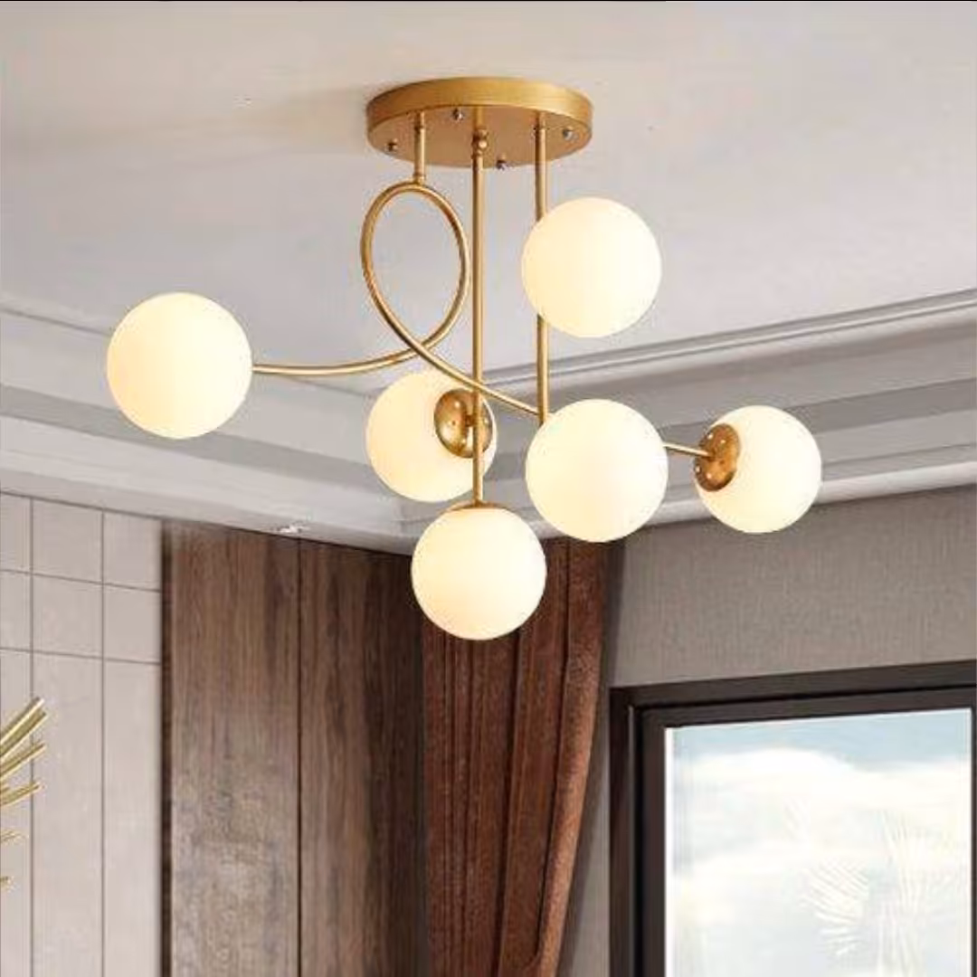 لوستر حبابی فانتزی طلایی مات