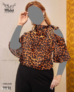 بلوز مجلسی یقه گرهی سرشانه اپن