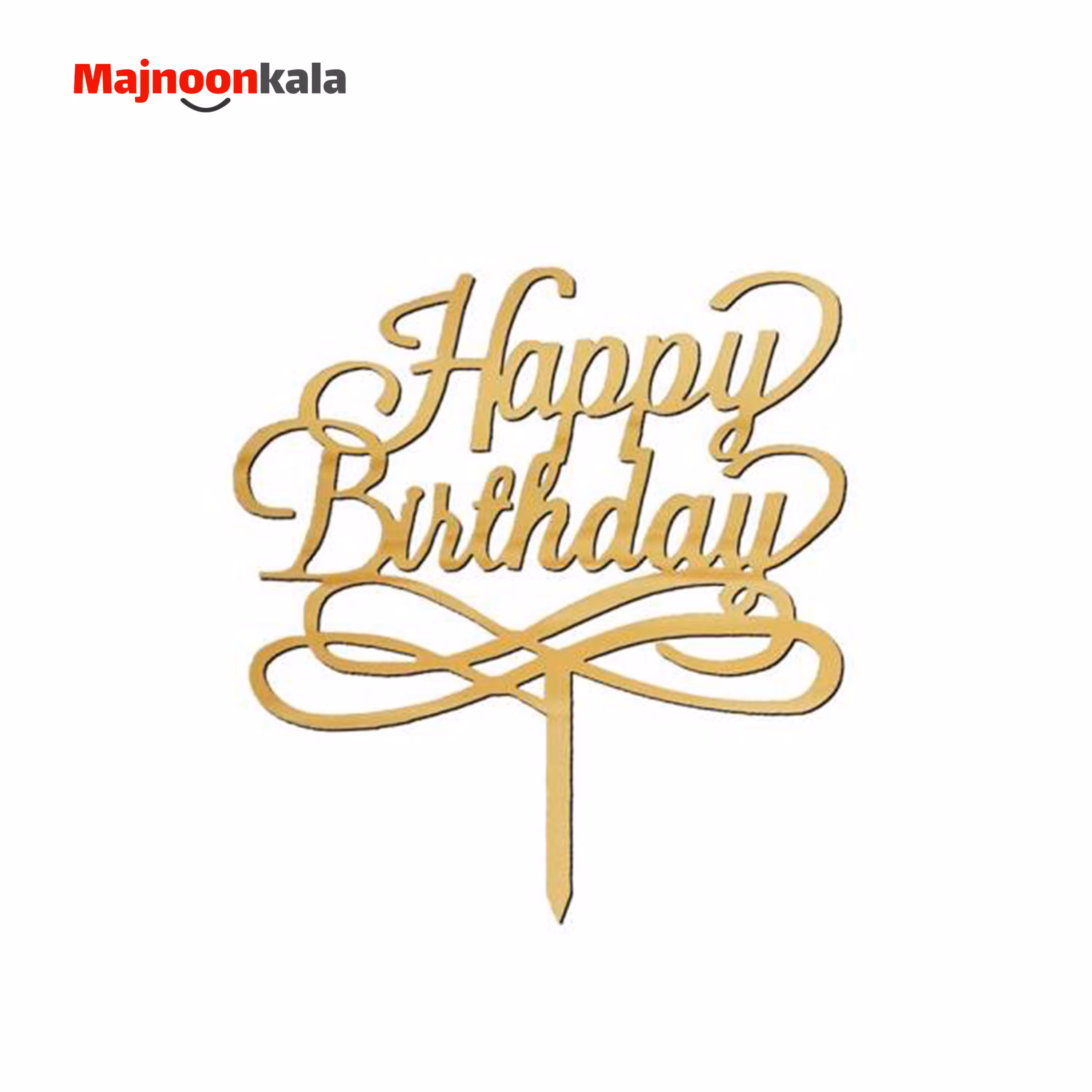 تاپر کیک تولد کد 400 رنگ طلایی و نقره ای