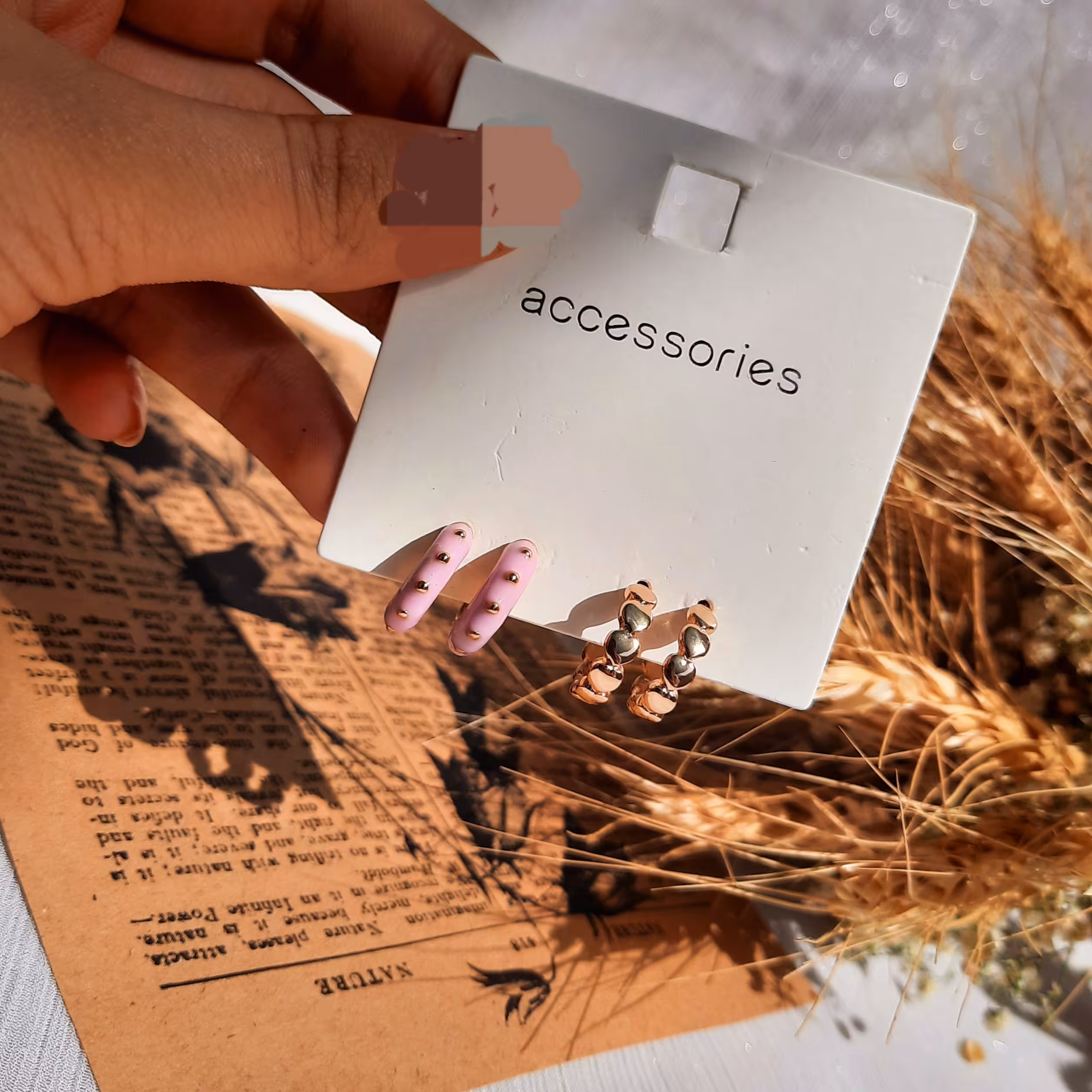 گوشواره قلبی ، بنفش