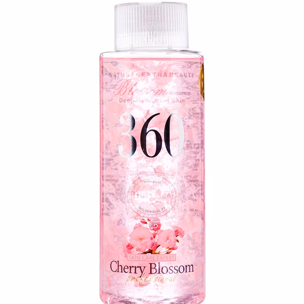 تونر پاک کننده آرایش صورت 360 مدل Cherry Blossom حجم 250میل هپی لیدی
