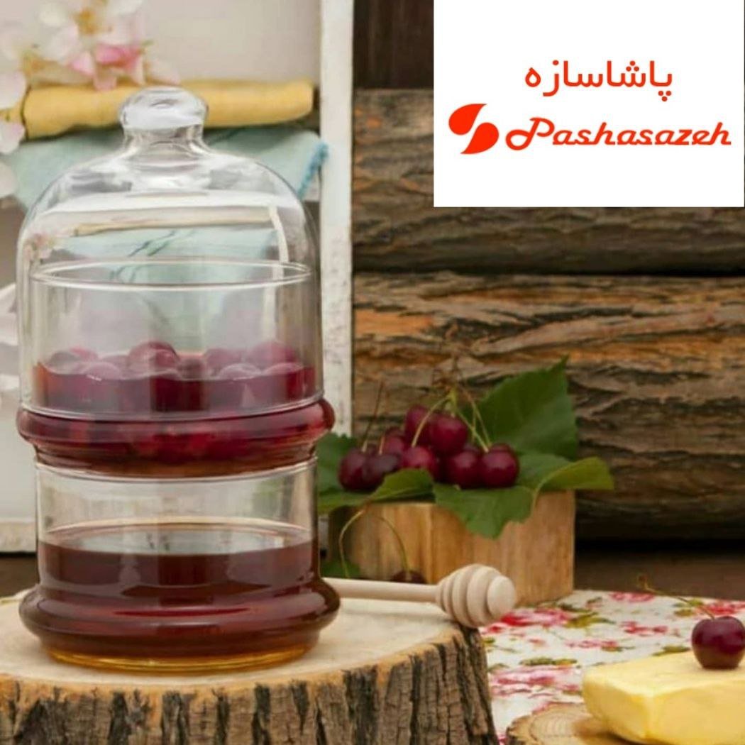 کندی 2 طبقه شیشه ایعسل خوری دو طبقه کندی عسلخوری دوطبقه کندیباکس کندیبار عسل بیسیک برج شکلات کندی بار