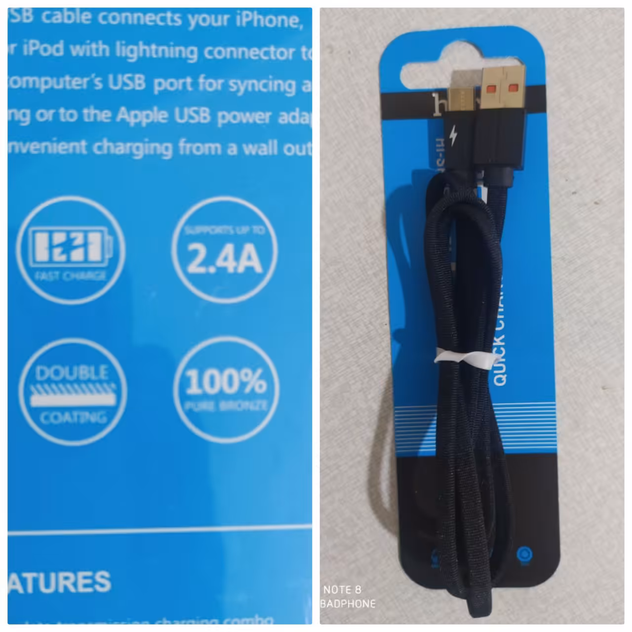 کابل شارژ  تایپ سی Typec کنفی 2.4A