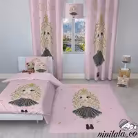 ست روتختی مخمل و فرشینه دخترانه کودک طرح دختر موفرفری جذاب