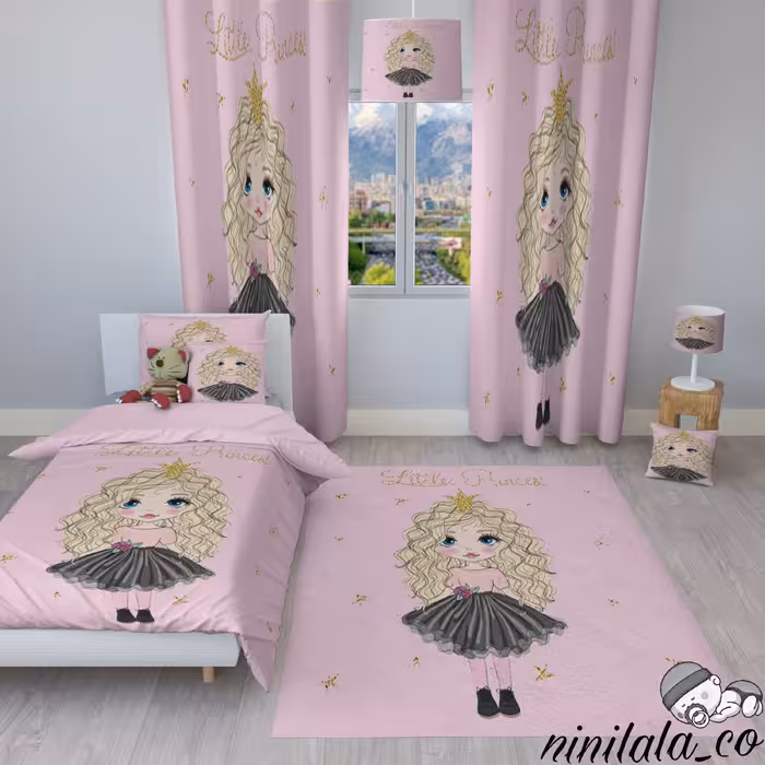 ست روتختی مخمل و فرشینه دخترانه کودک طرح دختر موفرفری جذاب