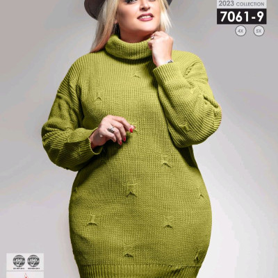 تونیک بافت یقه اسکی سایز بزرگ 7061