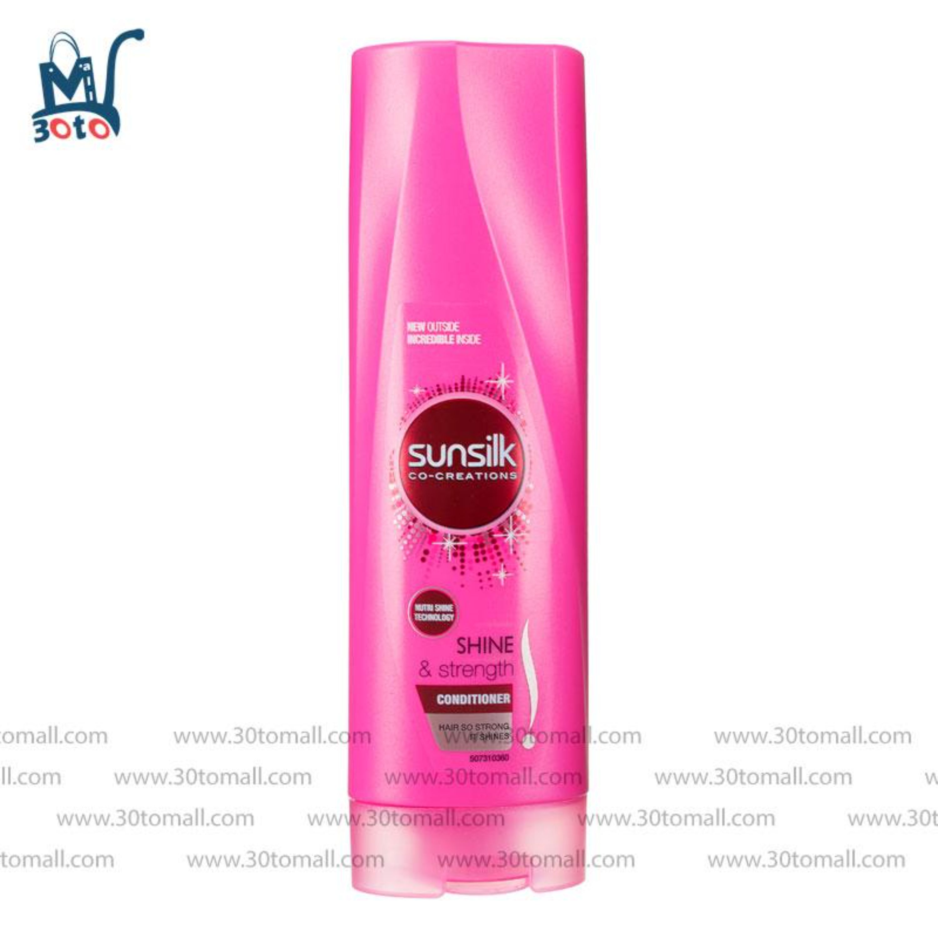 نرم کننده موهای معمولی سانسیلک مدل Shine and  Strength حجم 350 میل