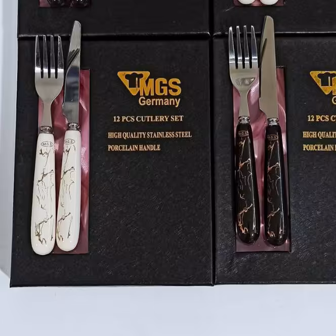 کارد و چنگال طلایی ماربل  MGS🌹
 جنس سرامیکی 🌹 