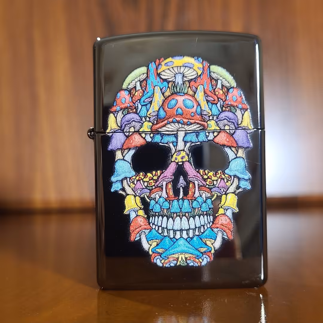 فندک زیپو اورجینال طرح قارچ و اسکلت