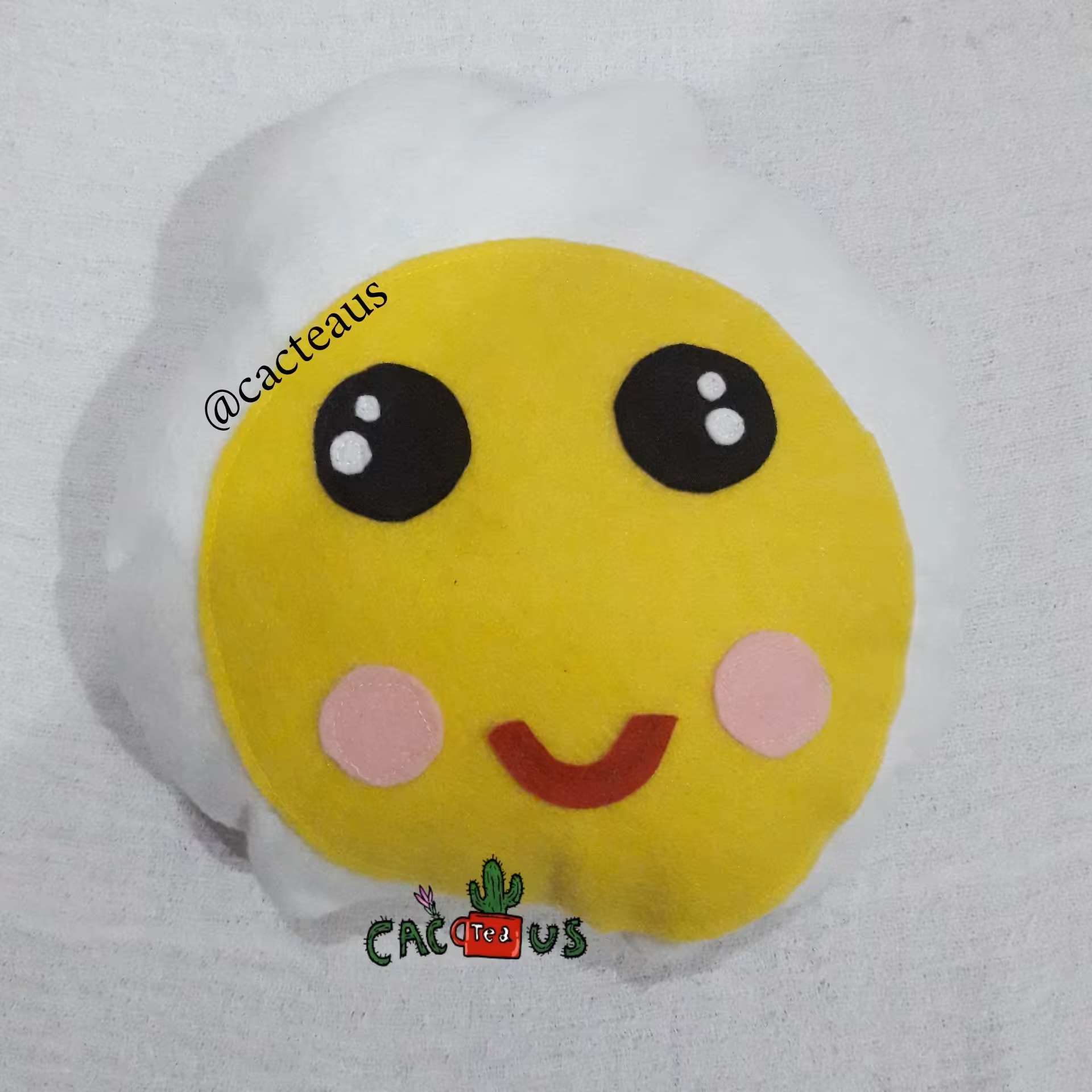 کوسن نمدی عروسکی طرح نیمرو خوشحال کاکتیوس 30 سانتی