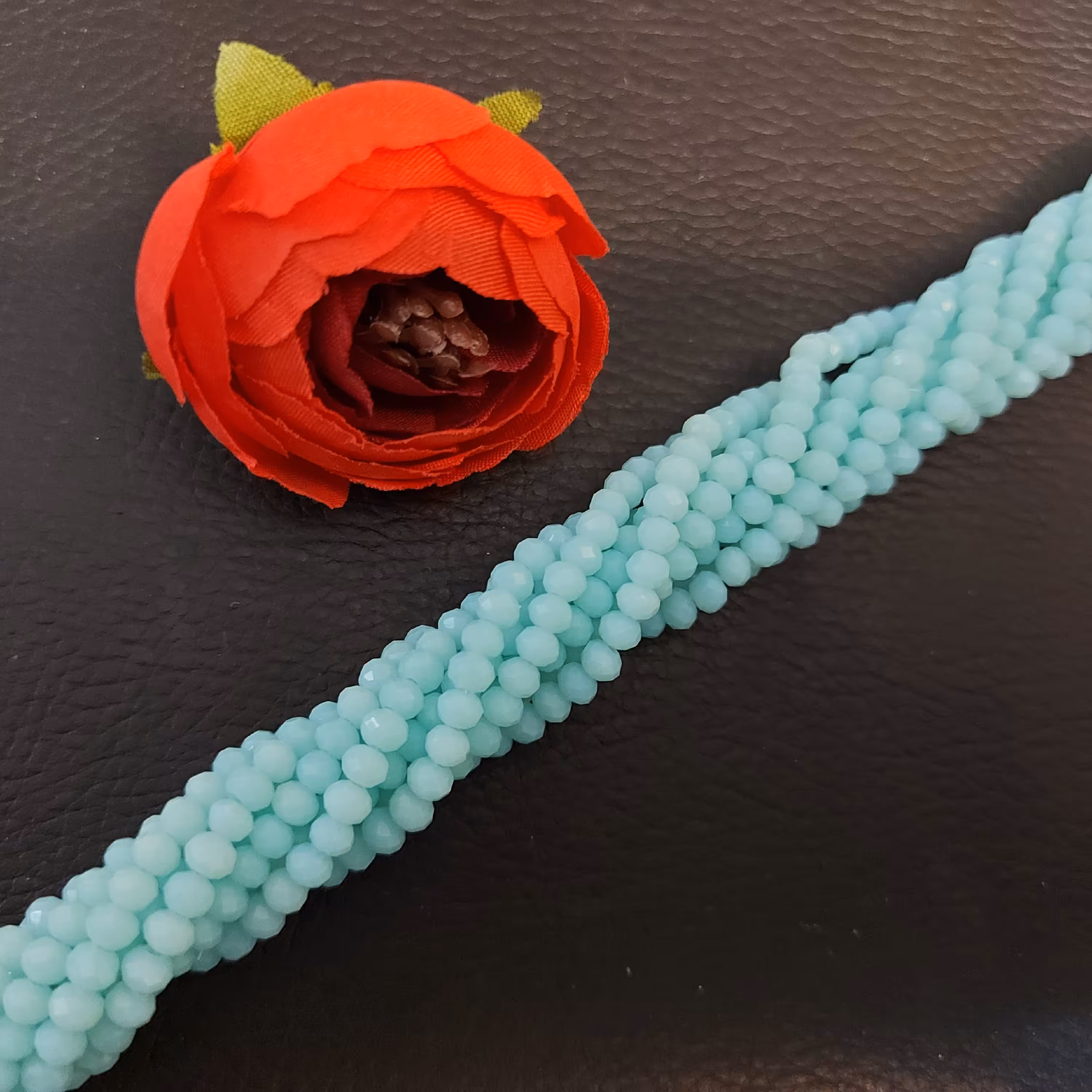 کریستال  اصلی سایز 4 آبی آسمانی ریسه ای 