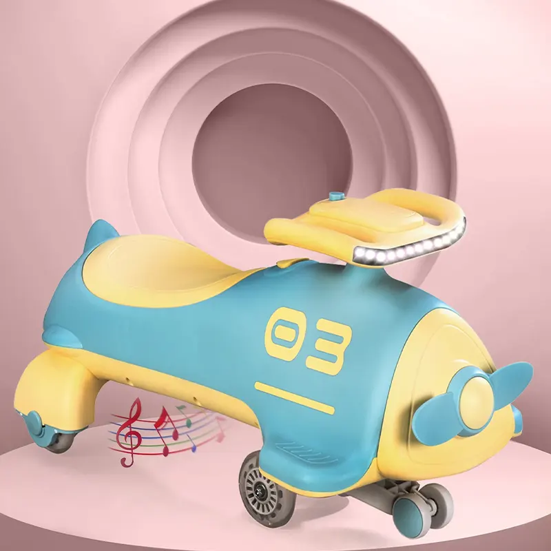 کویر کار موزیکال طرح هواپیما رنگ آبی زرد کد P/QT8081/AZ