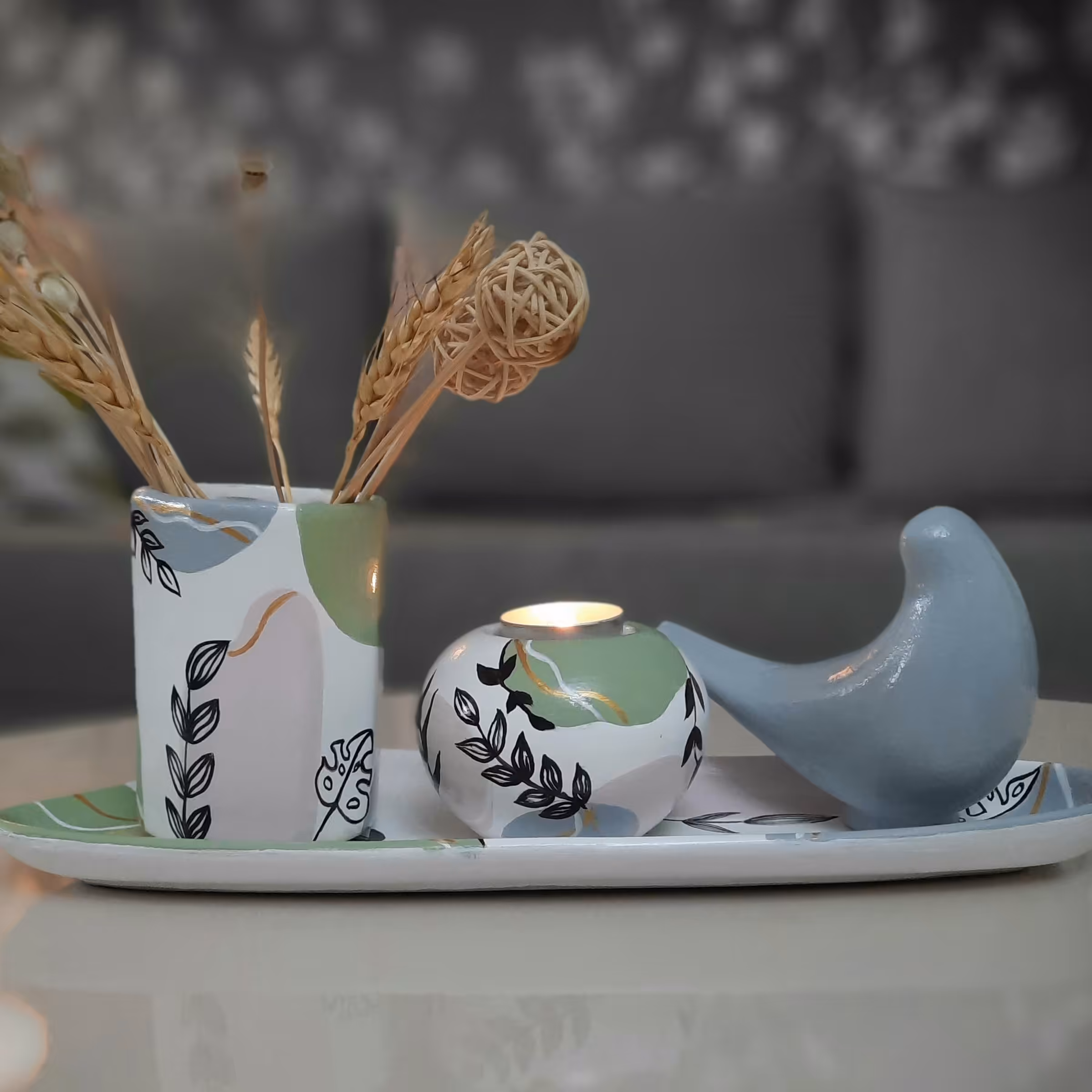 ست دکوری دست سازه های مینو      هزینه ارسال کالا بصورت پس کرایه