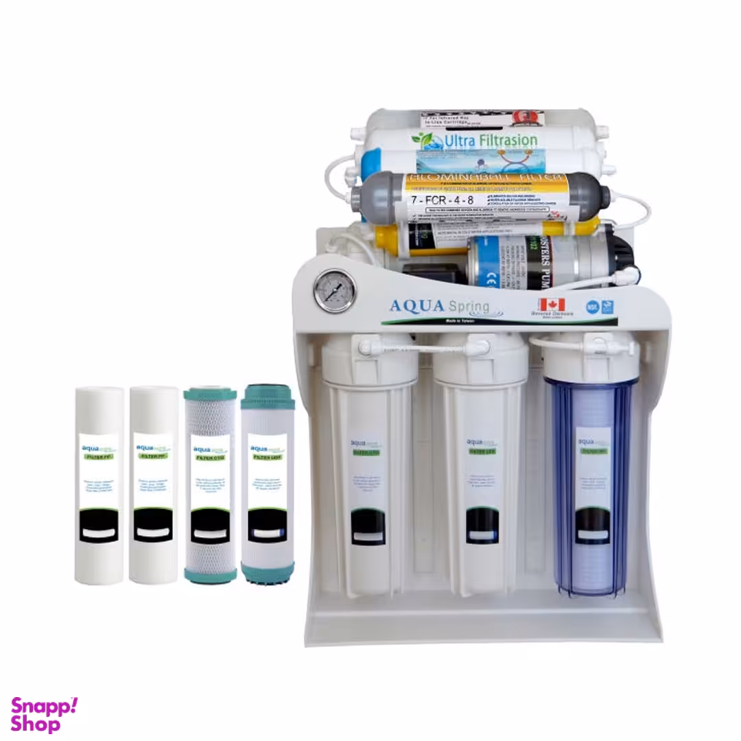 دستگاه تصفیه کننده آب آکوآ اسپرینگ مدل RO-SF5850 به همراه فیلتر تصفیه آب بسته 4 عددی