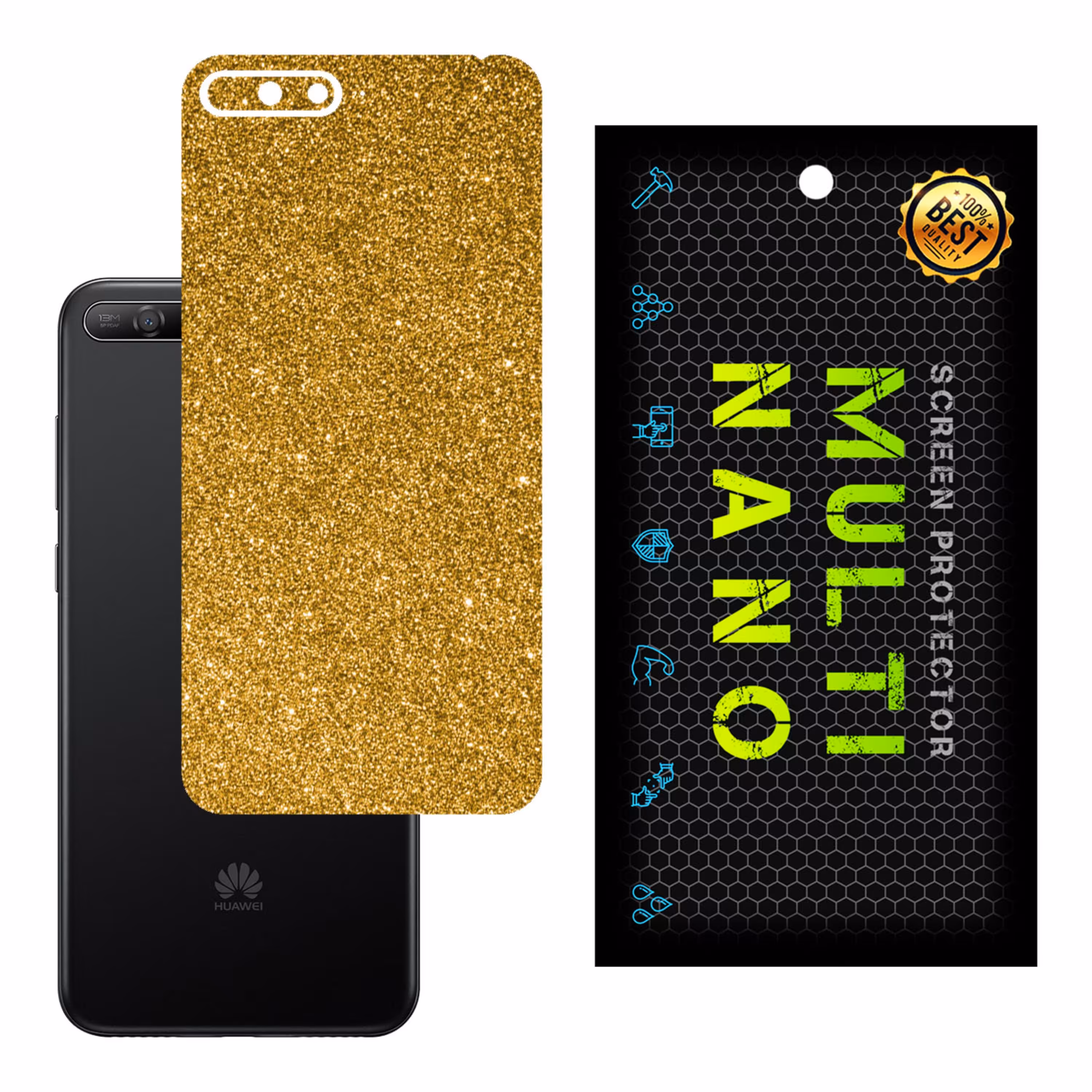 برچسب پوششی MultiNano مدل X-G1F-Gold برای پشت موبایل هوآوی Y6 2018