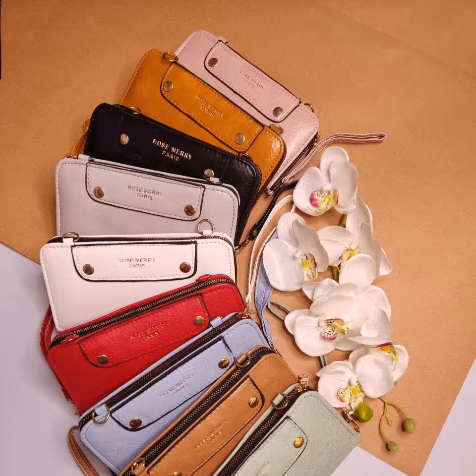 کیف پول دارای 9رنگ جذاب دستی و دوشی   کیفیت دوخت عالی سایز 8در 20