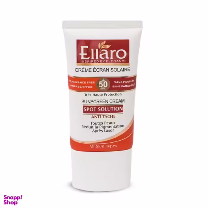 کرم ضد آفتاب الارو (Ellaro) مناسب انواع پوست دارای لک با SPF 50 حجم 40 میلی‌لیتر