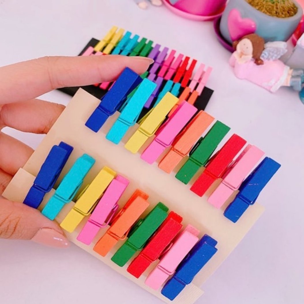 گیره چوبی رنگی بسته ده عددی