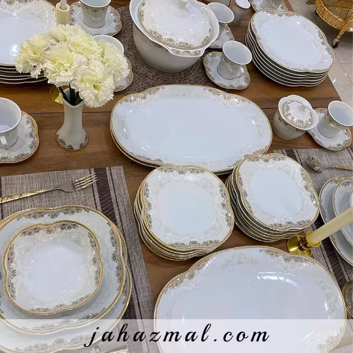 سرویس چینی پردیس طرح دانته طلایی 104 پارچه کد 1003b