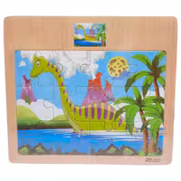 پازل چوبی 12 تکه دایناسور گردن دراز