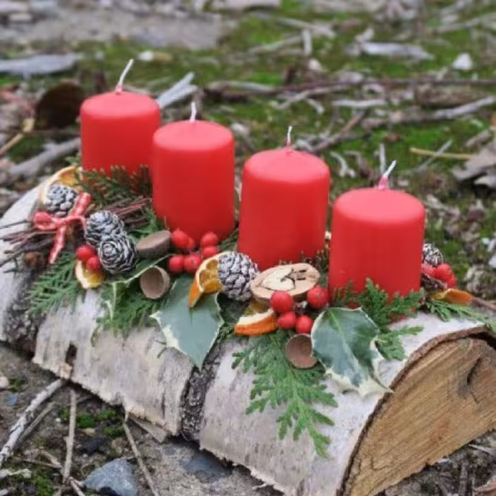 شمع استوانه ای قرمز سه عددی 